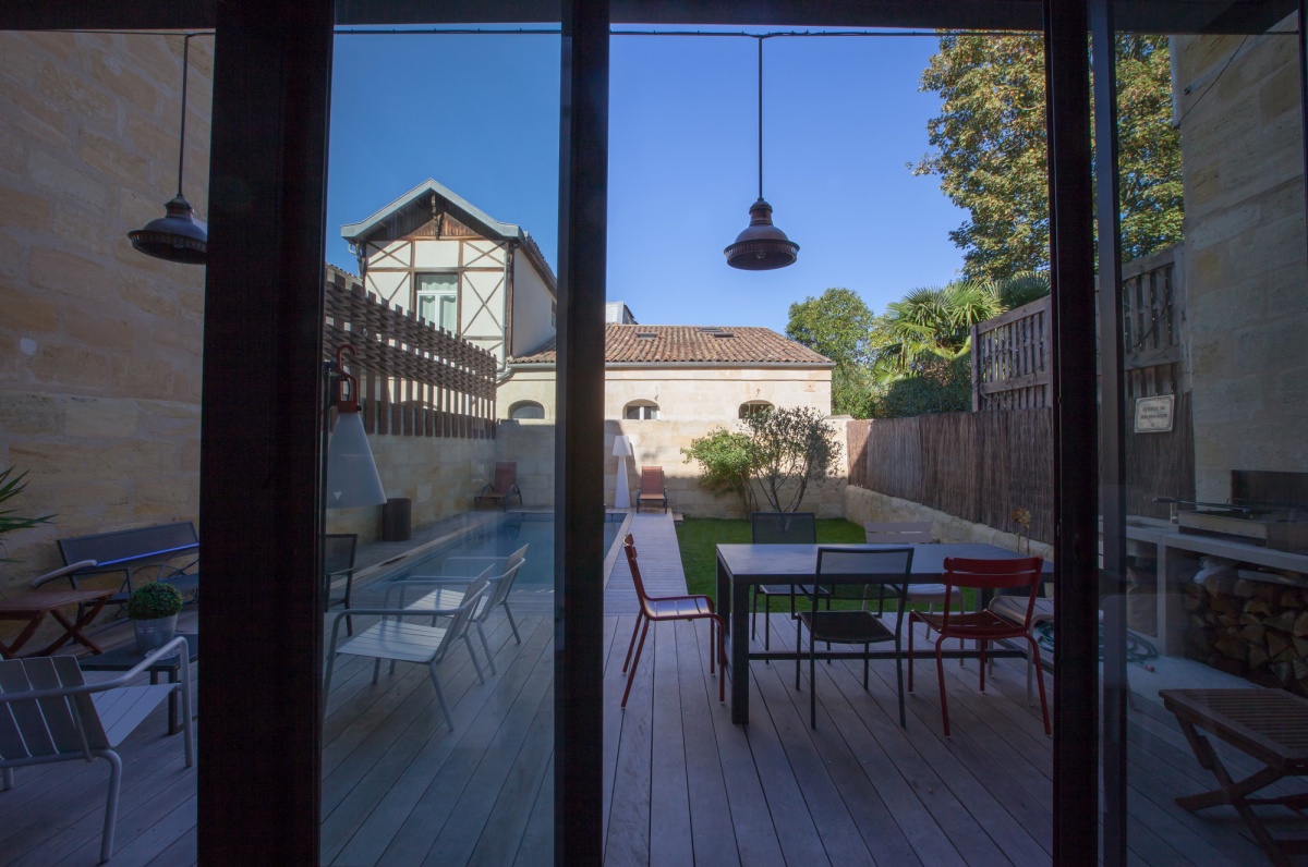 Maison C : Vue jardin depuis extension