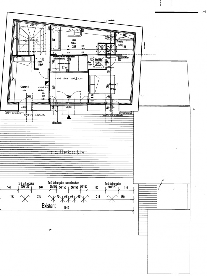 Rnovation et extension d'un ancien corps de ferme : Plan tage