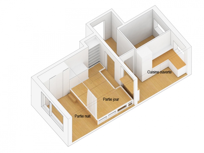 Rnovation d'appartement - Paris 17me : 3.Plan Axo 04