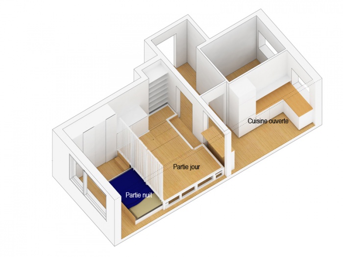 Rnovation d'appartement - Paris 17me : 3.Plan Axo 07